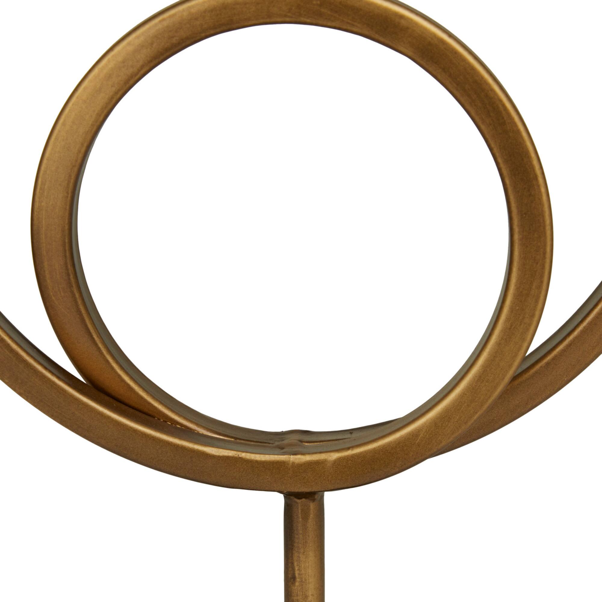Gold Metal Contemporary Abstract Sculpture, Set of 2" 18", 14"